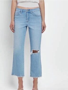 Vervet High Rise Distressed Kick Crop Jeans 26